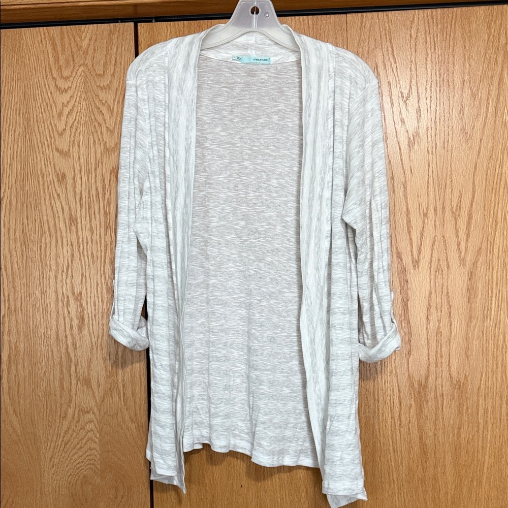 Women’s Large Maurices Heather Gray Open Cardigan